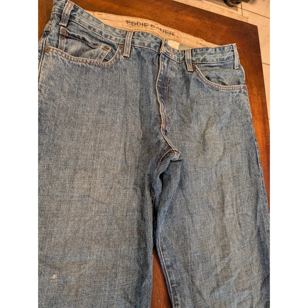 Eddie Bauer Mens 36X30 Original Fit Denim Blue Jeans Dark Wash Straight Leg Vtg
